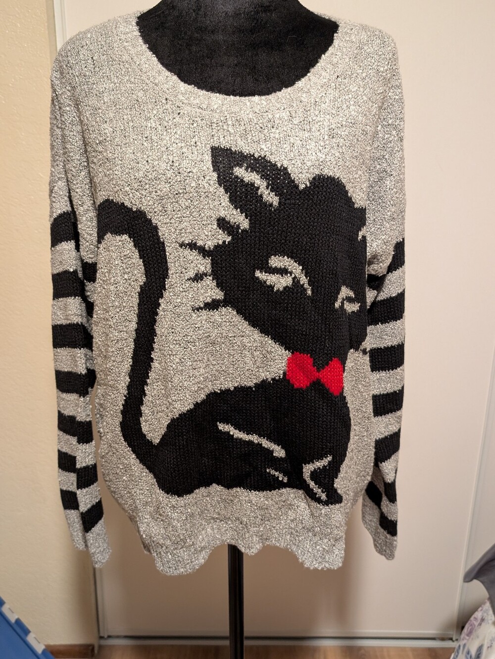 Poof Apparel Black Cat Sweater